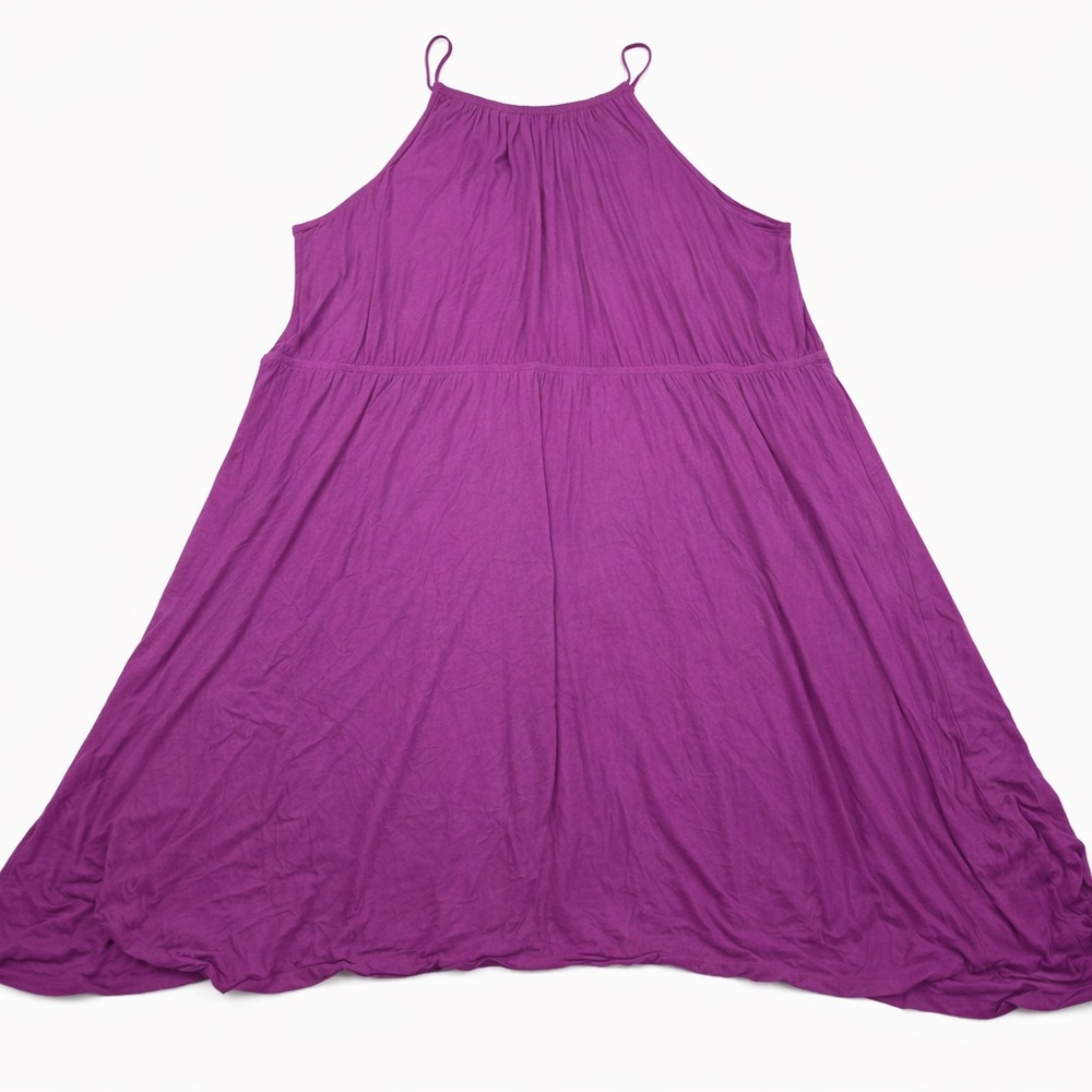 Lane Bryant Purple Maxi Dress Size 26/28 Sleeveless Stretch Empire Waist - Picture 2 of 8